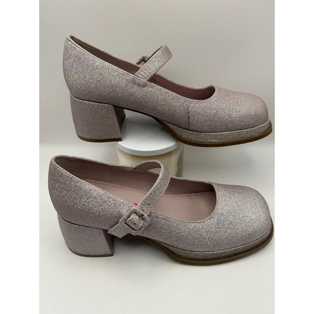 Steve Madden JDRAMA Girls Mary Janes Platform Glitter Pink Size 6 NEW
